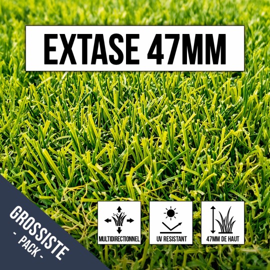 Gazon synthétique multidirectionnel 47mm Extase
