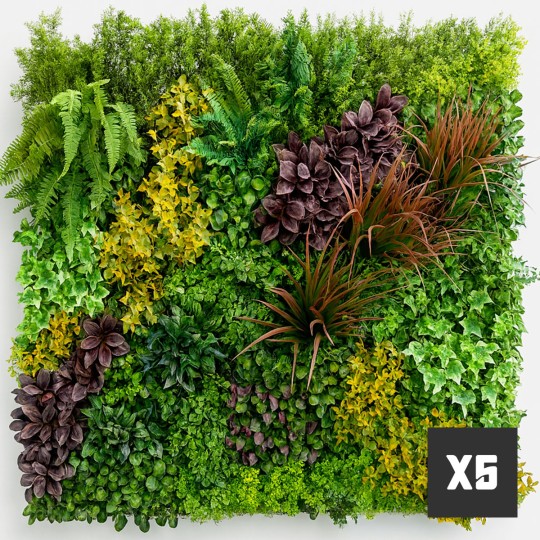 Lot de 5 m² mur vegetal artificiel Life