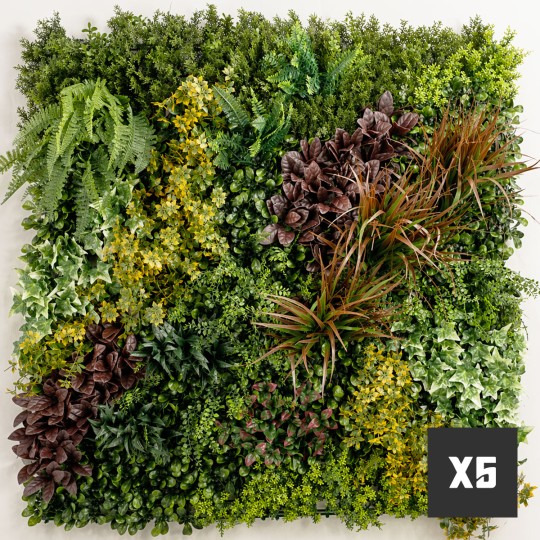 Lot de 5 m² mur vegetal artificiel Life