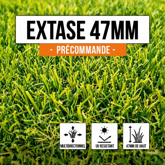 Gazon synthétique multidirectionnel 47mm Extase