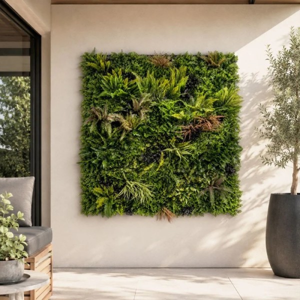 Mur végétal artificiel Réel ignifugé M1 B-s1,d0 1 m² – ERP