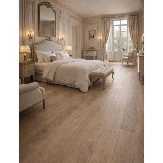 Gatsby Supreme chêne rosé : sol PVC aspect bois en ambiance chambre