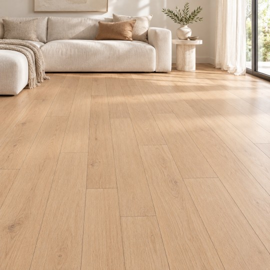 Gatsby Supreme chêne rosé : sol PVC aspect bois en ambiance chambre