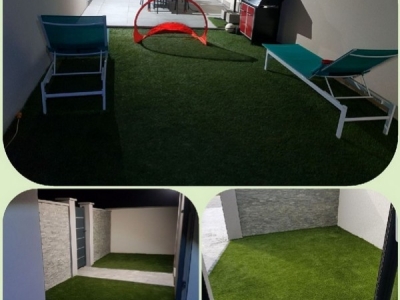 Poser du Gazon Synthétique sur une Terrasse en Bois 