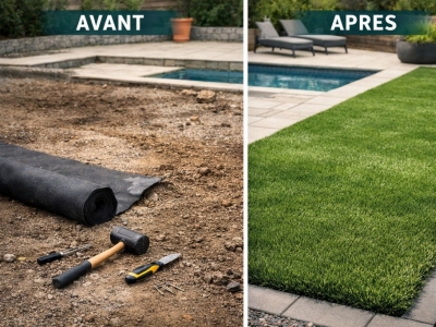 Avant / Après : transformations de jardins avec gazon synthétique pour les pros